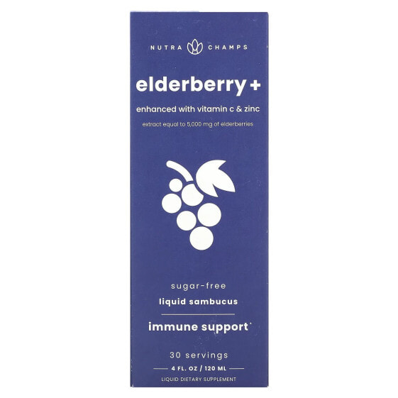 Elderberry+, Enhanced with Vitamin C & Zinc, Natural Berry, 4 fl oz (120 ml)