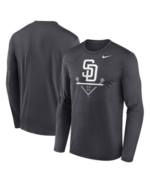 Men's Anthracite San Diego Padres Icon Legend Performance Long Sleeve T-shirt