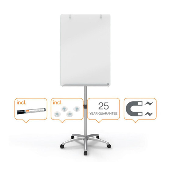 NOBO Moving Glass Conference Whiteboard With Easel