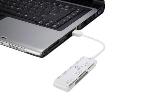 Устройство для чтения карт памяти Renkforce CR45e - CF,CF Type II,MMC,MMC Mobile,MMC+,MS Duo,MS PRO,MS PRO Duo,Memory Stick (MS),MicroSD... - белый - USB - 101 мм - 27 мм - 15 мм