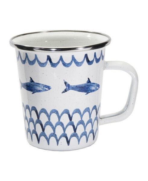 Fish Camp Enamelware Latte Mugs, Set of 4