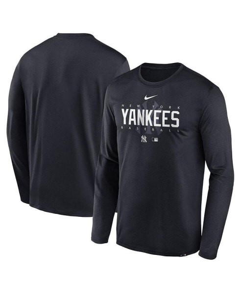 Men's Navy New York Yankees Authentic Collection Team Logo Legend Performance Long Sleeve T-shirt