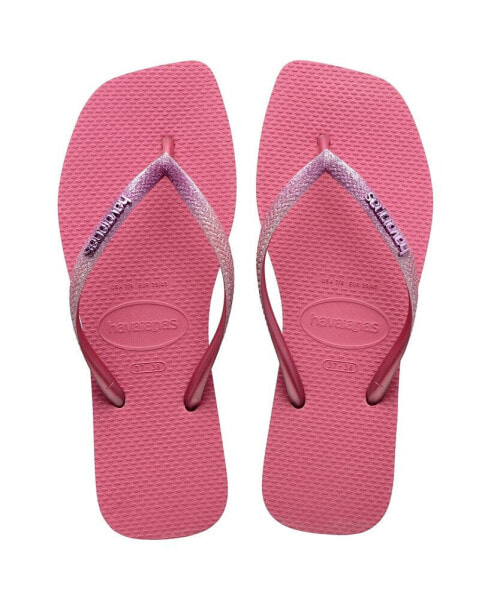 Сланцы Havaianas Slim Square Glitter