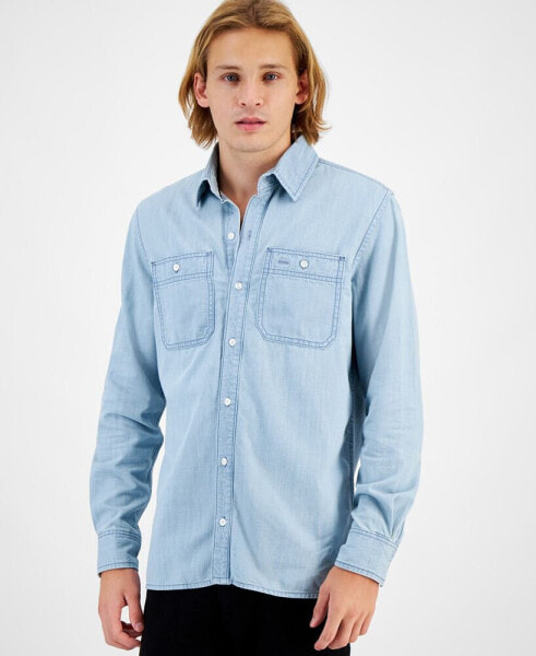Men's Payton Long Sleeve Denim Shirt, Created for Macy's