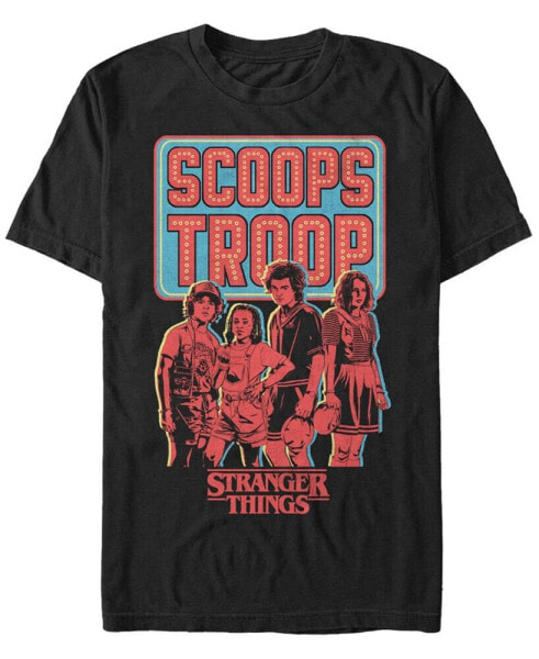 Stranger Things Men's Scoops Troop Portrait Short Sleeve T-Shirt