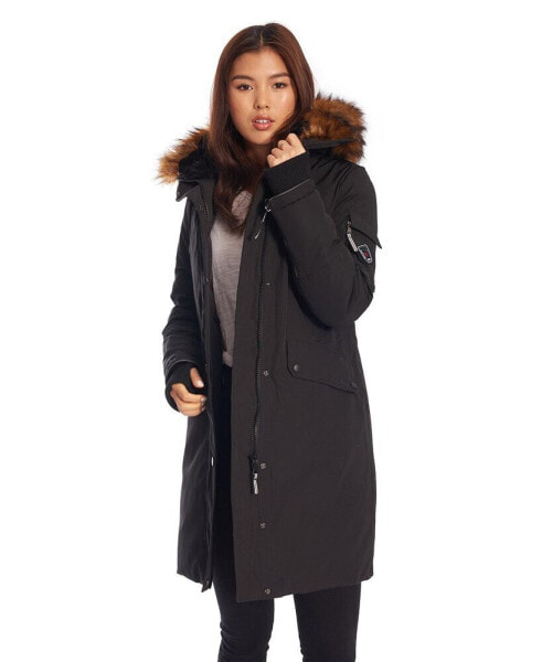 Women's Laurentian | Long Parka Winter With Faux Fur Hood