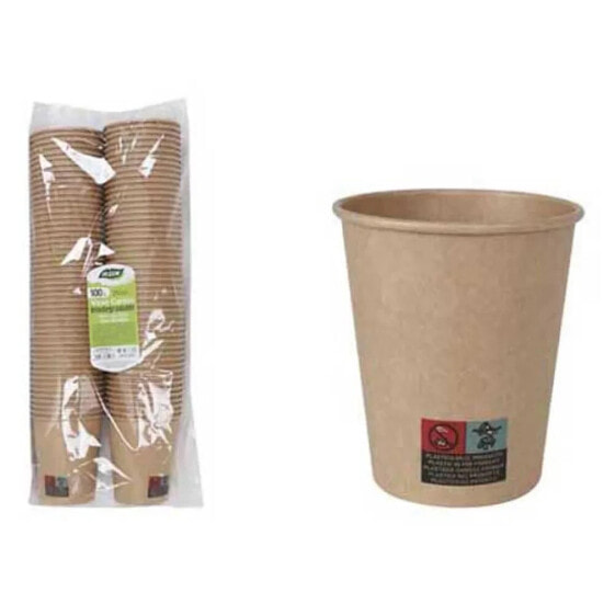 ALGON 100 Kraft Cardboard Cups 250ml