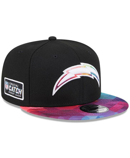 Бейсболка с наплечными ремнями New Era Los Angeles Chargers черного цвета NFL Crucial Catch 9FIFTY Snapback Hat 2023