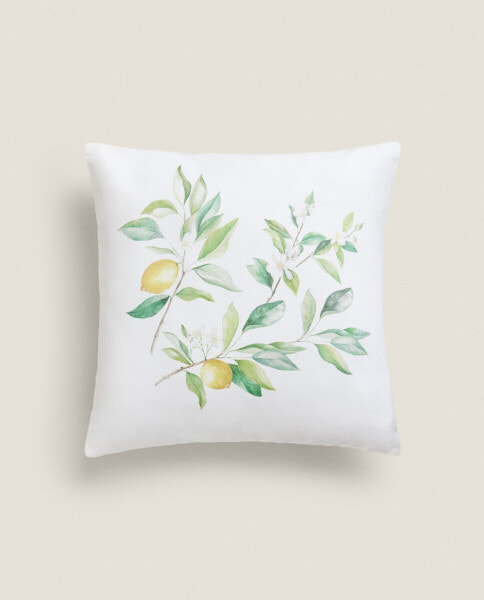 Lemon print cushion cover