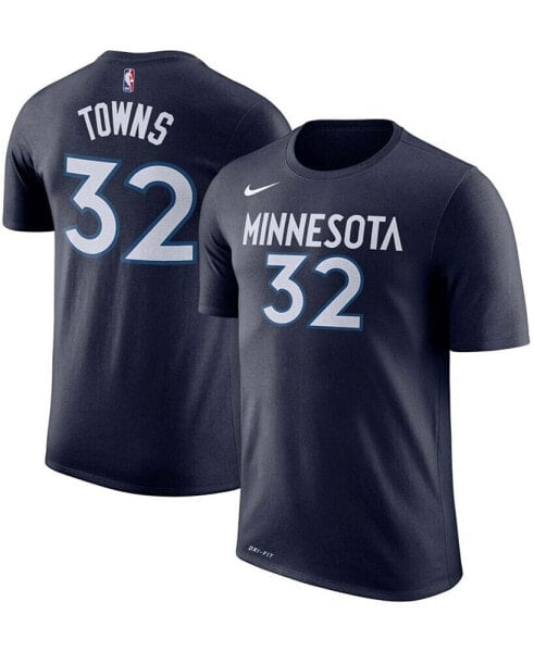 Футболка Nike мужская Karl-Anthony Towns синяя Minnesota Timberwolves Name & Number Performance