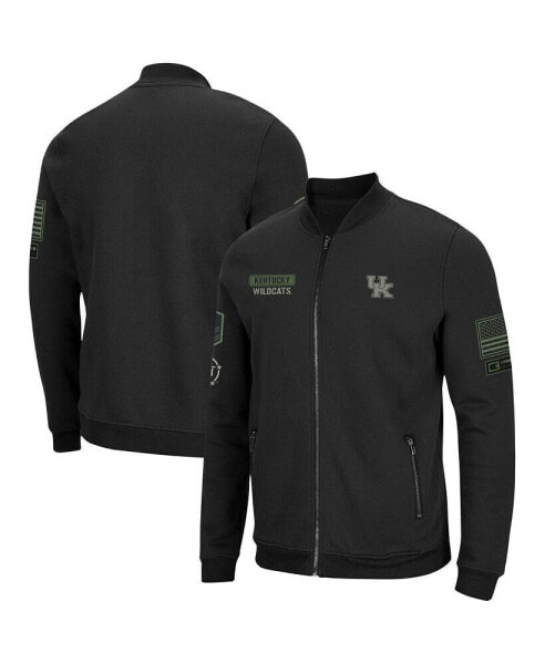 Men's Black Kentucky Wildcats OHT Military-Inspired Appreciation High-Speed Bomber Full-Zip Jacket