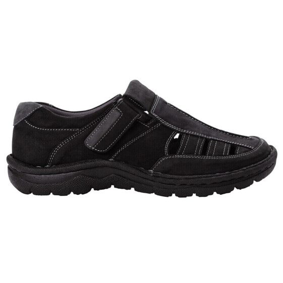 Propet Jack Fisherman Mens Black Casual Sandals MSA013SBLK