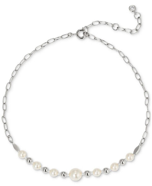 by Nadri Silver-Tone Imitation Pearl Ankle Bracelet