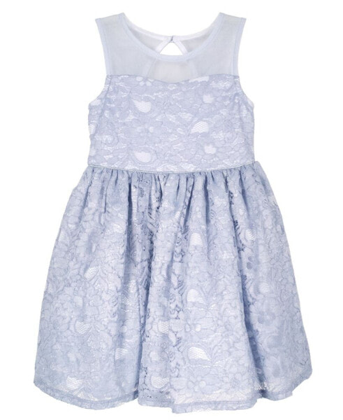 Платье для малышей Pink & Violet с кружевным сердечком из сетки