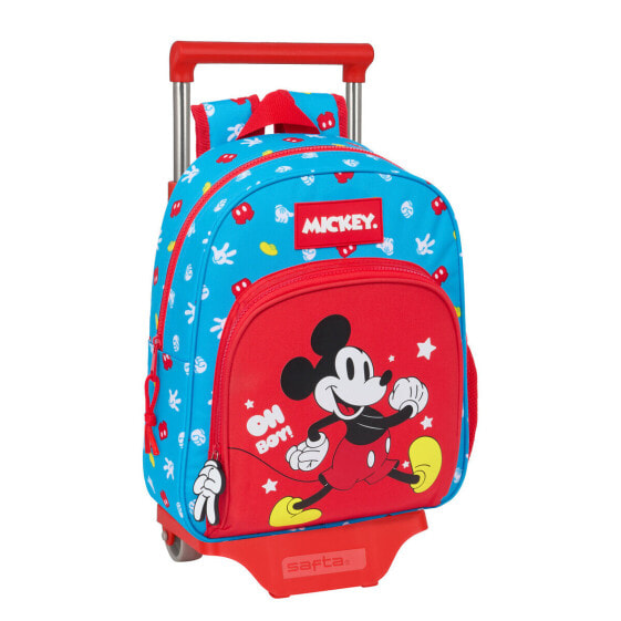 Школьный рюкзак с колесиками Mickey Mouse Clubhouse Fantastic Синий Красный 28 x 34 x 10 cm