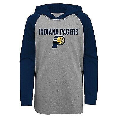 NBA Indiana Pacers Youth Gray Long Sleeve Light Weight Hooded Sweatshirt - XL