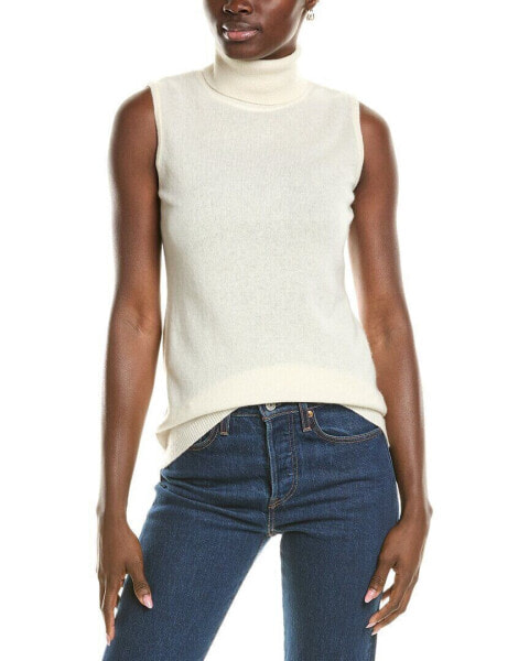 Forte Cashmere Sleeveless Turtleneck Cashmere Sweater Women's