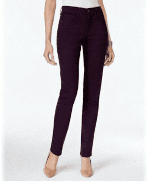Style & Co Women's Tummy Control Slim Leg High Rise Jeans Dark Grape 6