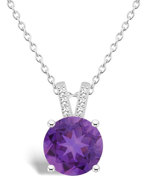 Women's Amethyst (1-3/4 ct.t.w.) and Diamond Accent Pendant Necklace in Sterling Silver