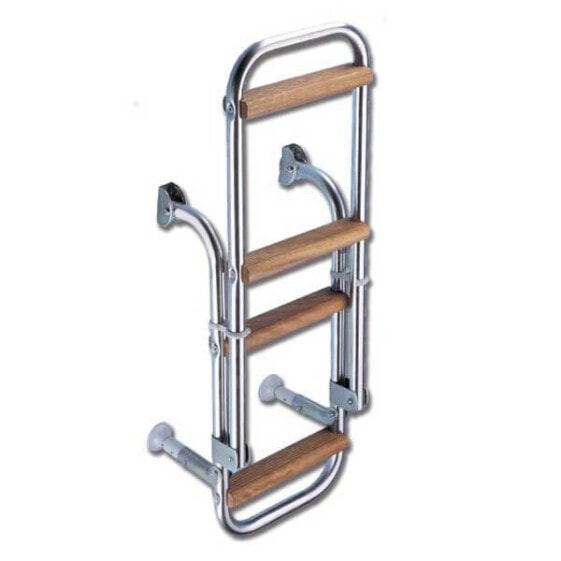 TREM 3 Wood Steps Stainless Steel Ladder