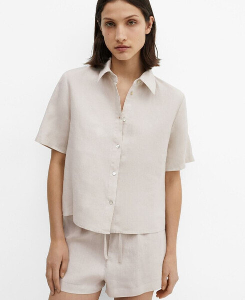 Women's Linen Pajama Shirt