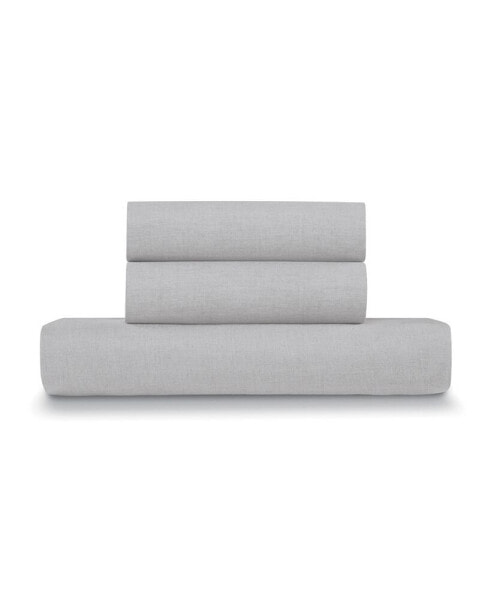French Linen Cotton 3-Pc. Duvet Cover Set, Full/Queen