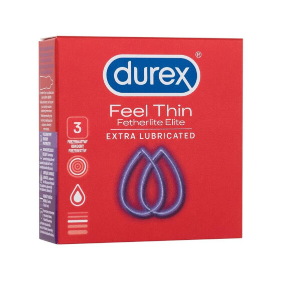 Durex Feel Thin Extra Lubricated 3 St. kondom für Herren Kondom 3 St.