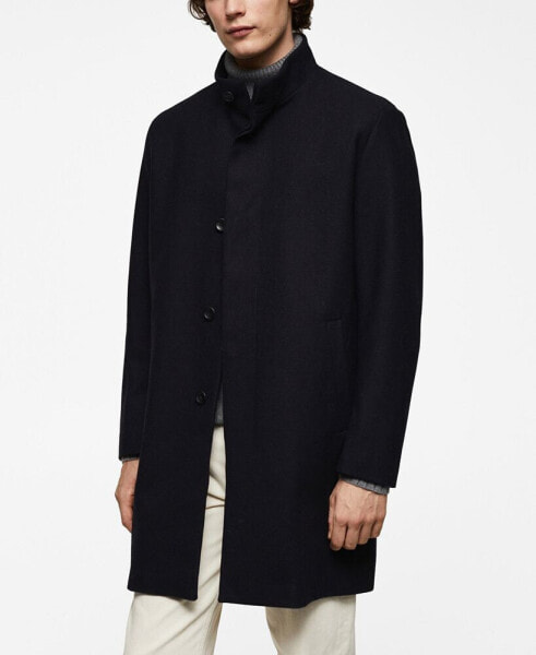 Men's Wool Funnel Neck Coat