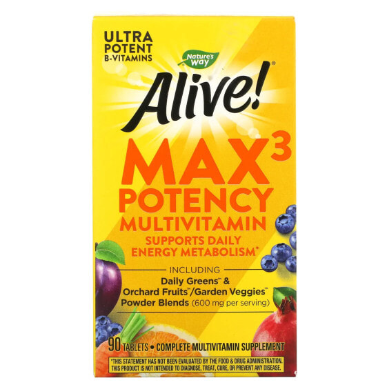 Alive! Max3 Potency Multivitamin, 90 Tablets