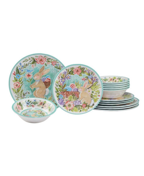 Joy of Easter 12-PC Melamine Dinnerware Set, Service for 4