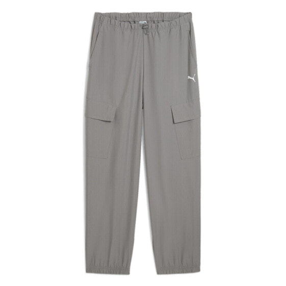 Puma Dare To Relaxed Woven Cargo Pants Womens Grey Casual Athletic Bottoms 62798