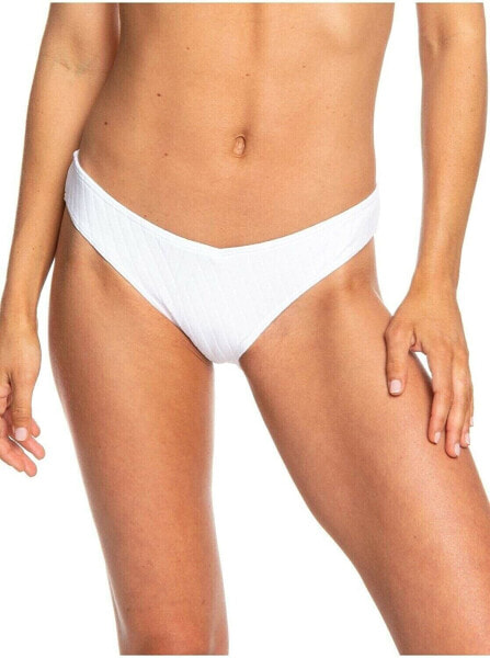 Roxy 258061 Women's Tidal Times Regular Bikini Bottom Swimwear White Size Medium