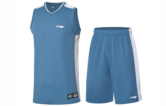 Трендовый спортивный костюм баскетбола Li-Ning AATP067-6 Синий