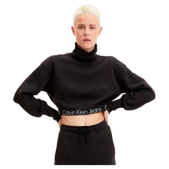 CALVIN KLEIN JEANS Contrast Tape Loose Roll Neck Sweater
