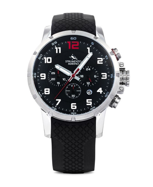 Men's Summertime Black Silicone Performance Timepiece Watch 46mm