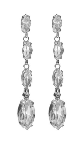 Elegant dangling earrings with clear crystals Purpose A4655-07HT