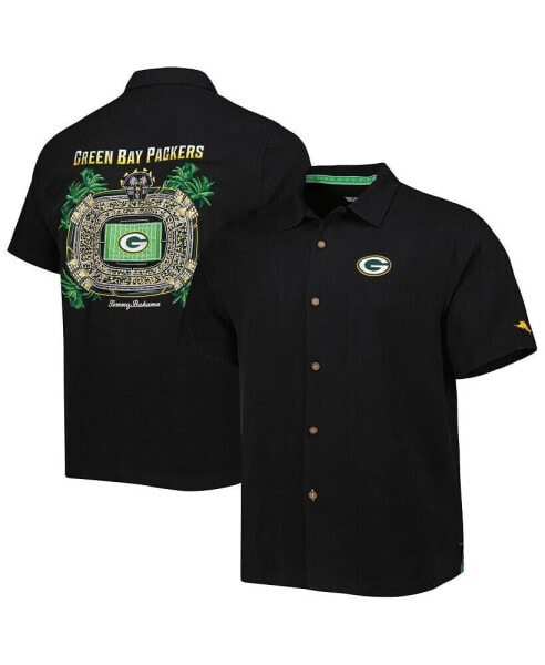 Men's Black Green Bay Packers Top of Your Game Camp Button-Up Shirt