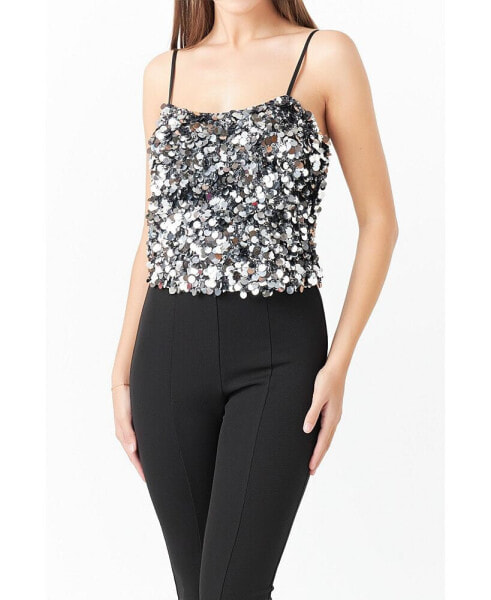 Women's Stretched Sequin Top