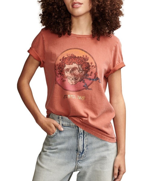 Women's Grateful Dead Cotton Skull Graphic T-Shirt