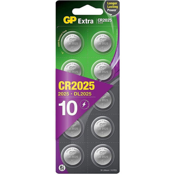 GP BATTERIES Cr2025 Button Battery 10 Units