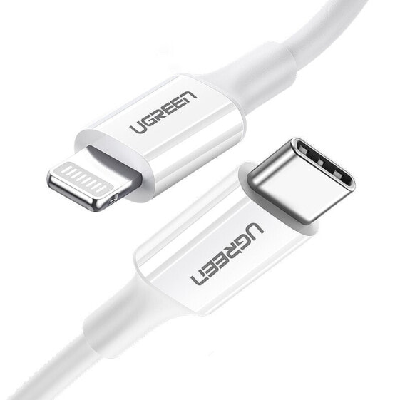 Kabel przewód do iPhone MFi USB-C - Lightning 20W 3A 1m biały