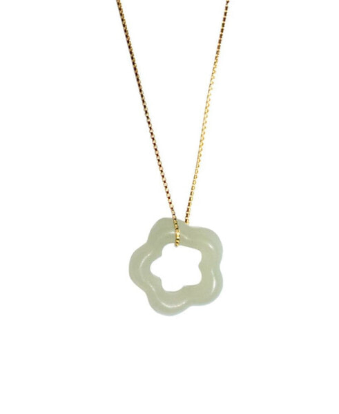 Plum blossom — Green jade pendant necklace