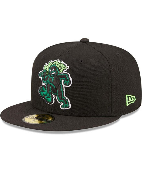 Men's Black Eugene Emeralds Authentic Collection 59FIFTY Fitted Hat