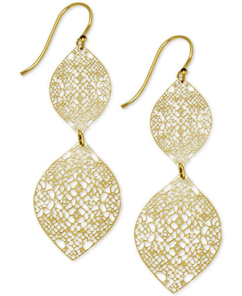 Filigree Double Drop Earrings in Gold-Plate