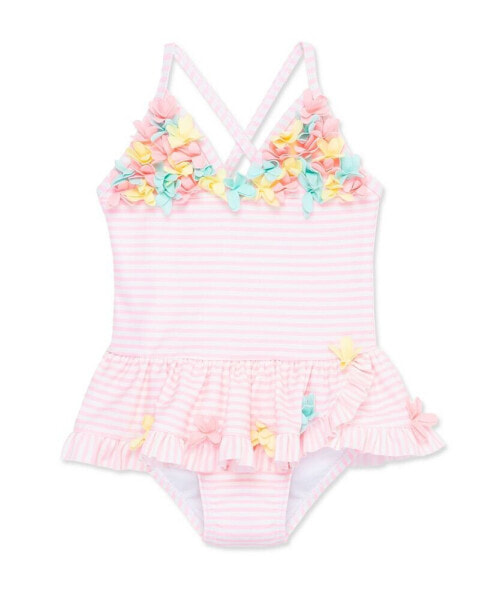 Baby Girls 3D Floral 1-Piece Swimsuit