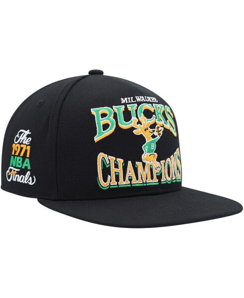 Men's Black Milwaukee Bucks Hardwood Classics SOUL Champions Era Diamond Snapback Hat