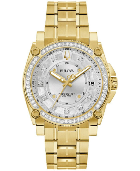 Men's Precisionist Champlain Diamond (3/4 ct. t.w.) Gold-Tone Stainless Steel Bracelet Watch 40mm