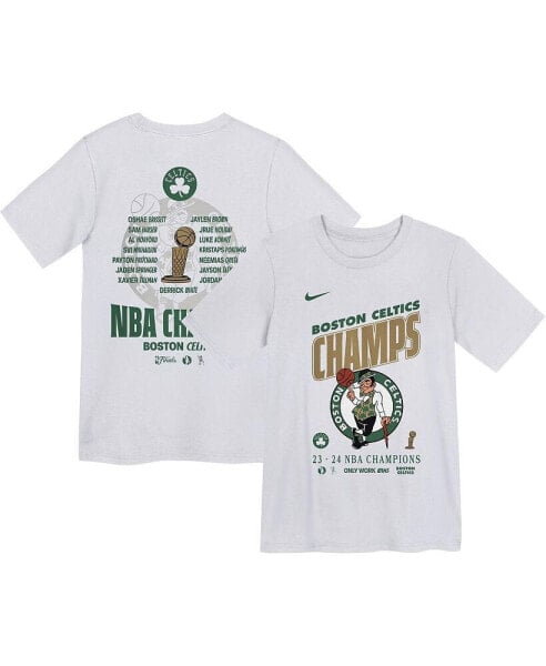 Preschool White Boston Celtics 2024 NBA Finals Champions Celebration Roster T-Shirt