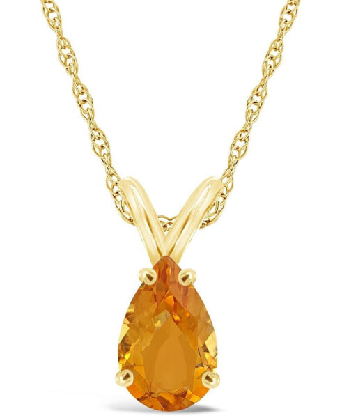 Macy's citrine (1 ct.t.w) Pendant Necklace in 14K Yellow Gold