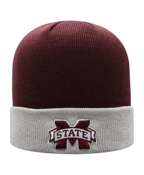 Men's Maroon, Gray Mississippi State Bulldogs Core 2-Tone Cuffed Knit Hat